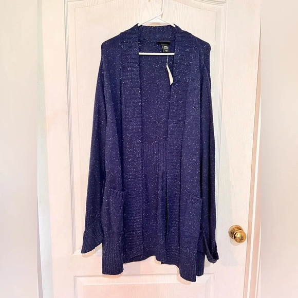 FINAL PRICE NWT Lane Bryant Navy Confetti Sweater Vest - Picture 1 of 9